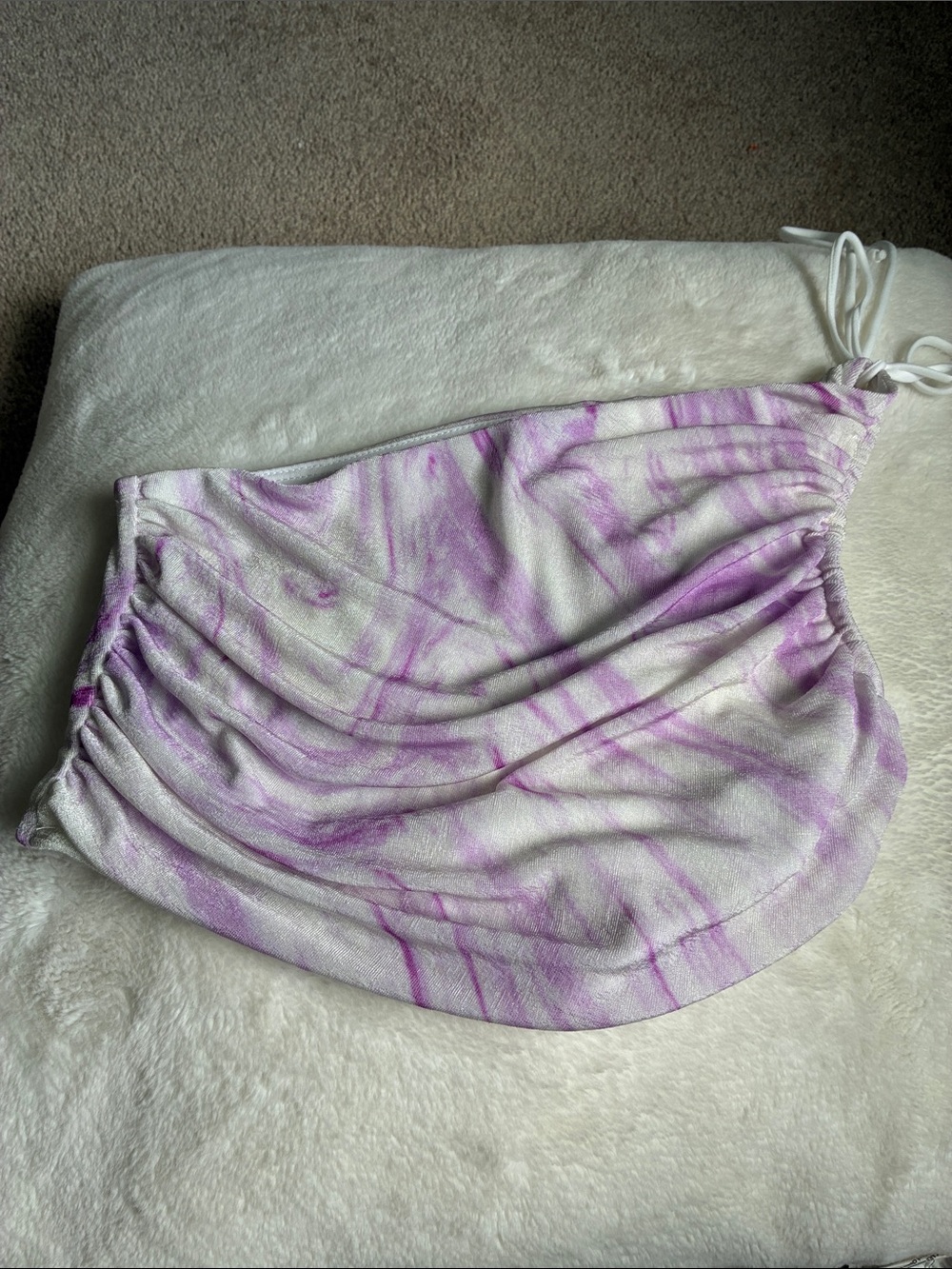 Lucy in the Sky Lavender Tie-Dye One-Shoulder Crop Top